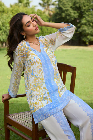 Mehak Lavender Blue Printed Set