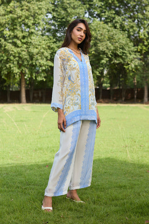 Mehak Lavender Blue Printed Set