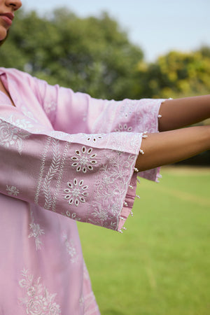 Pink Embroidered Ombre Farshi Salwar Set