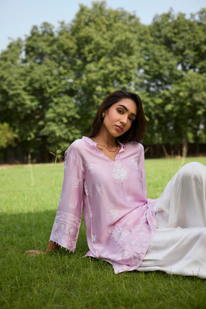 Pink Embroidered Ombre Farshi Salwar Set