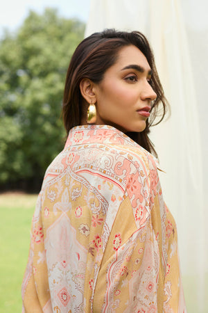 Apricot Print Dress