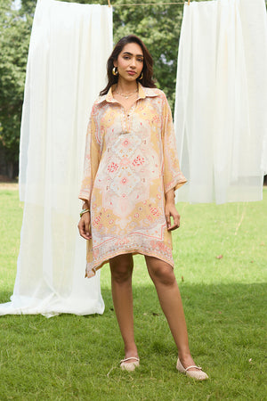 Apricot Print Dress