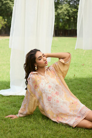 Apricot Print Dress