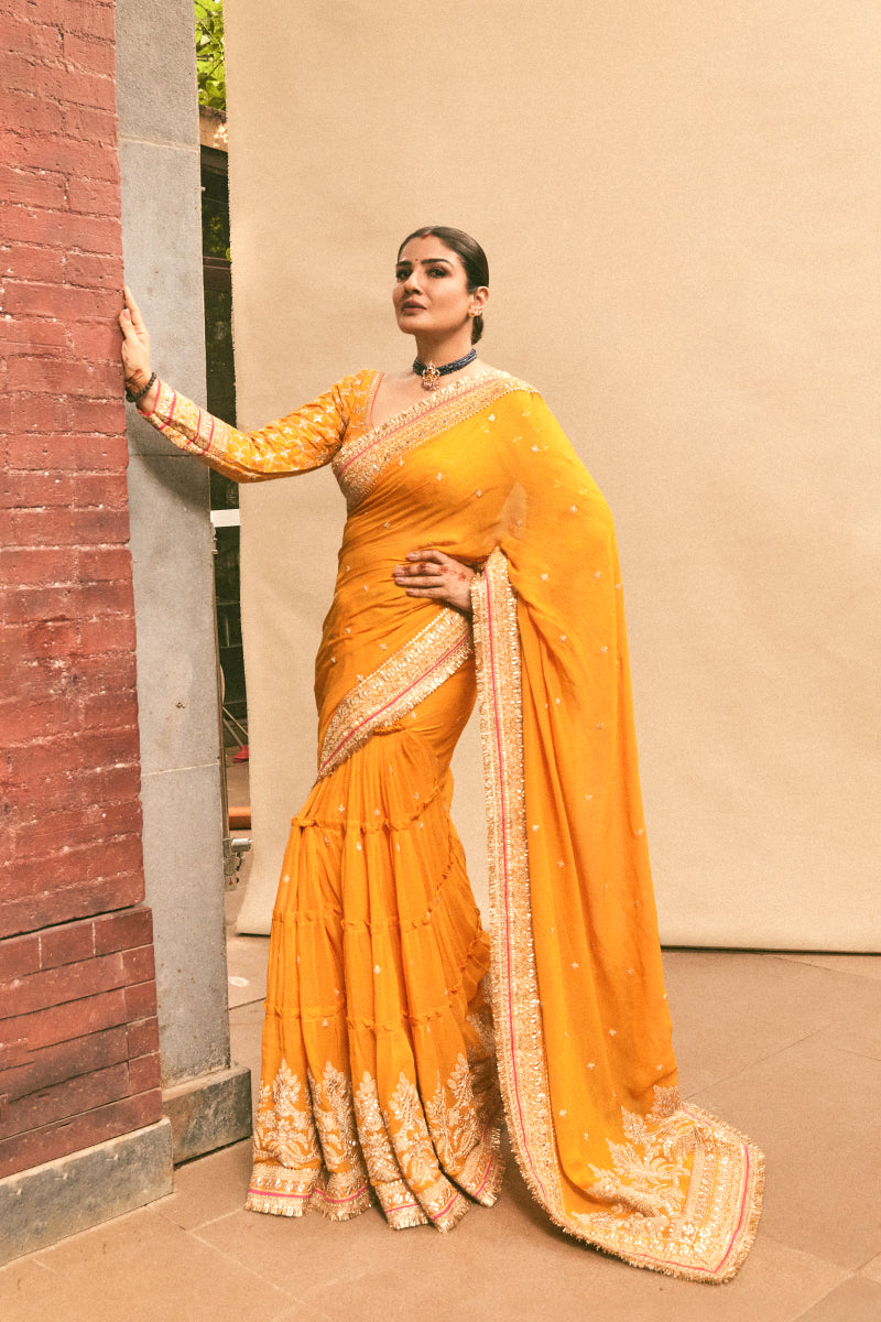 Raveena Tandon in Dilruba Saree Set