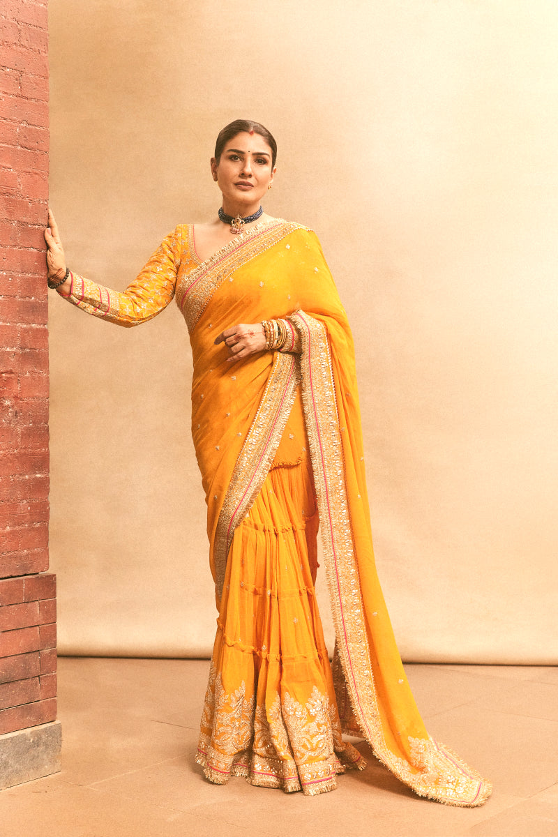 Raveena Tandon in Dilruba Saree Set