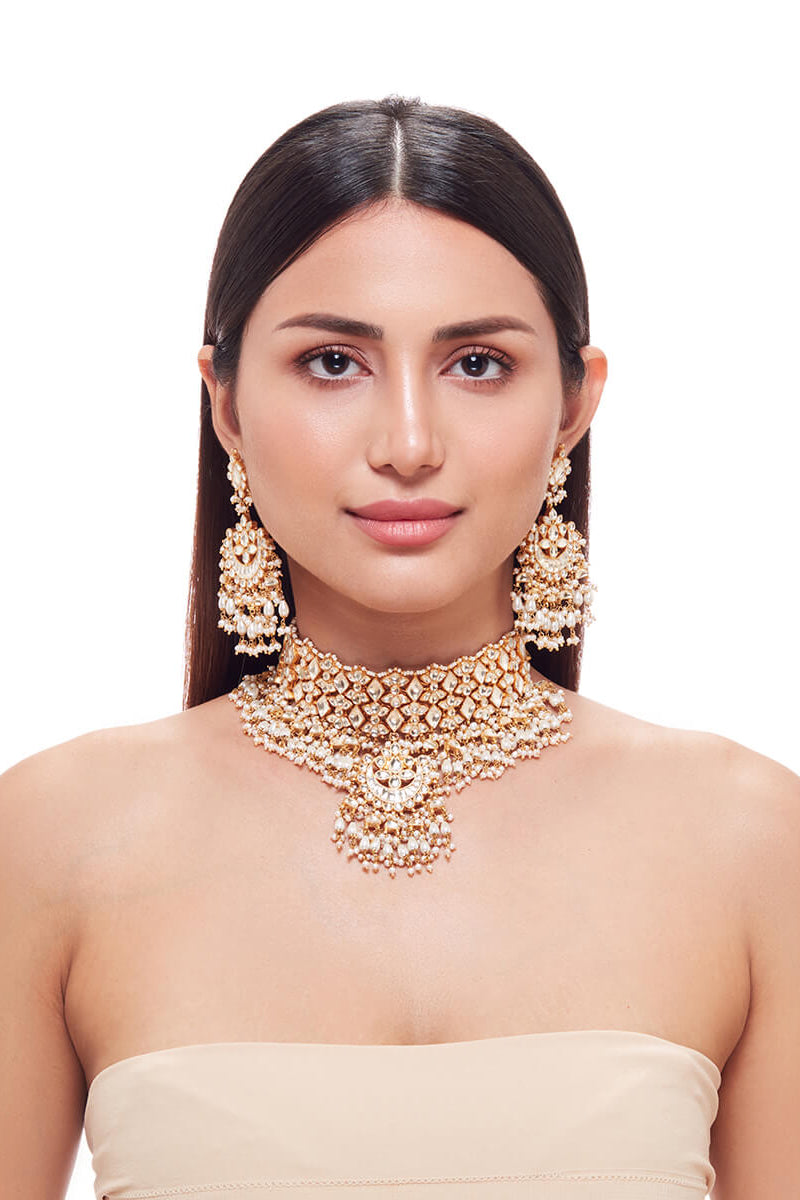 Kundan Lotus Buds Choker Set