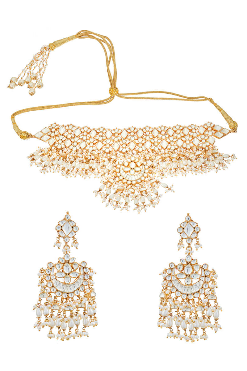 Kundan Lotus Buds Choker Set