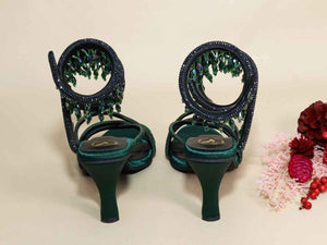 Green Jhallar Pencil Heel