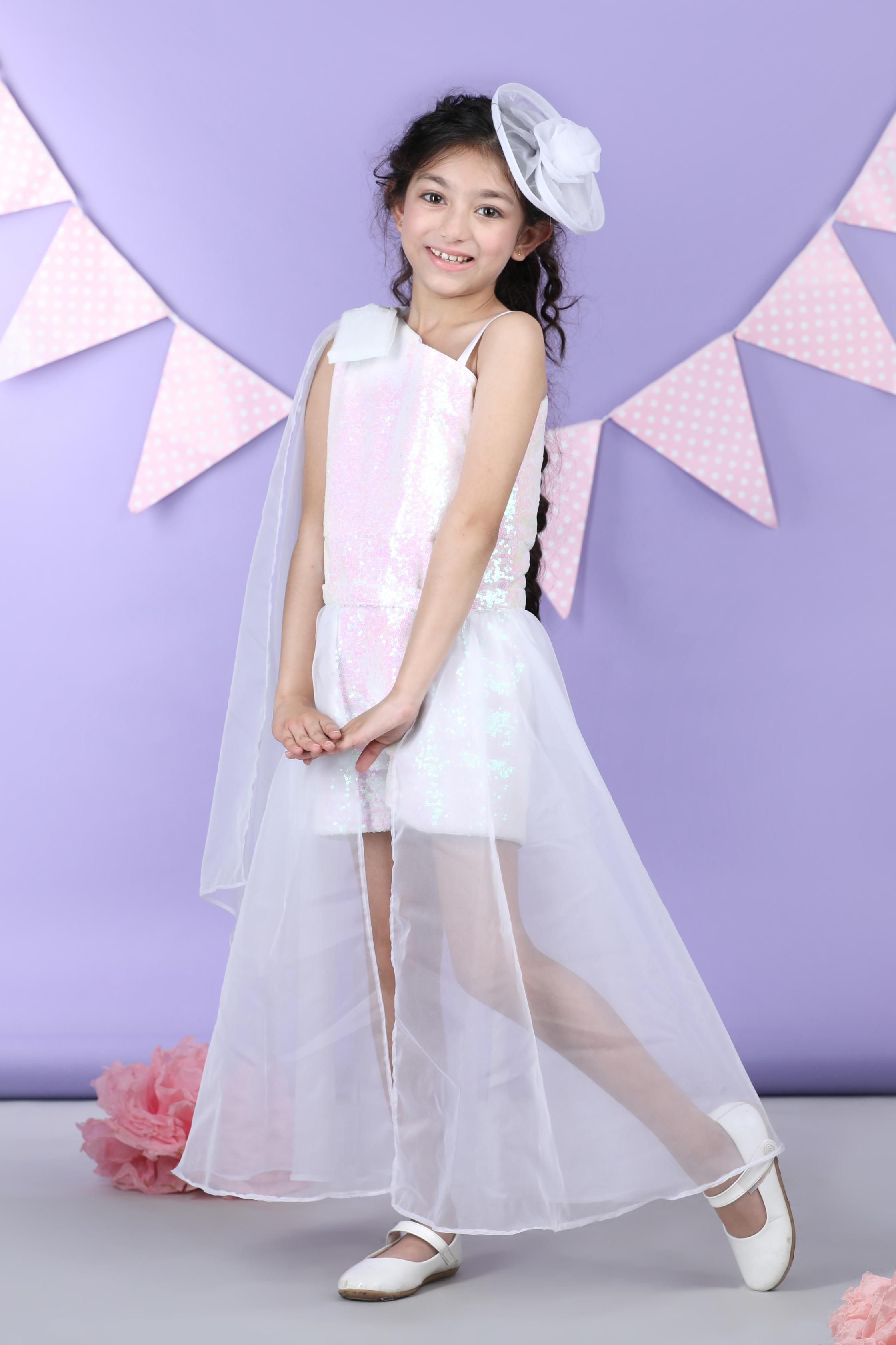 Rainbow Sequin Jumpsuit With One Side Strap And Detachable Skirt