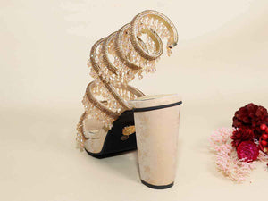 Glitz Gold Spring Leaved Elevation Heel