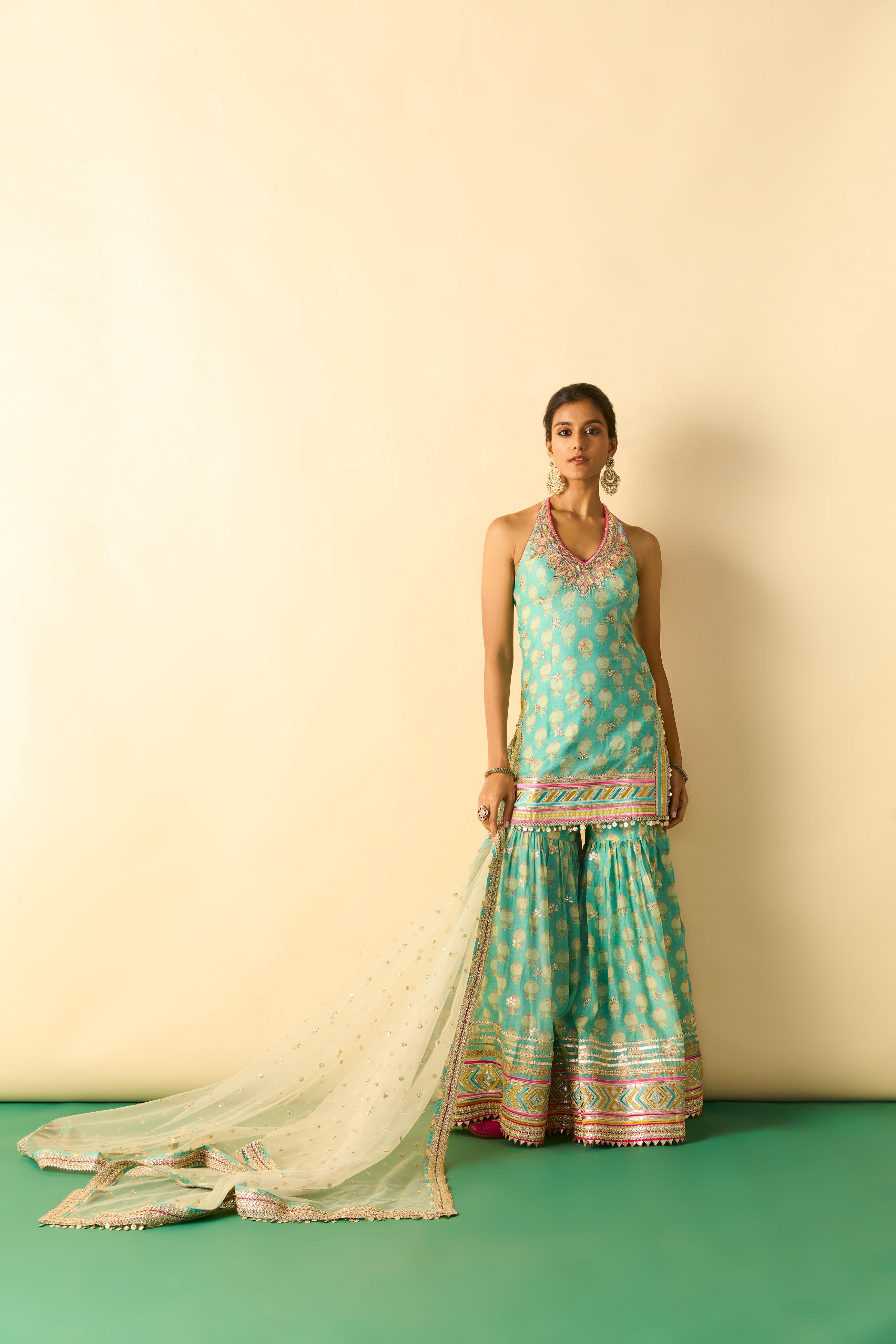Dwisha Halter Sharara Set