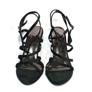 Women's Black Heels – Shilpa Open Toe Sandals with Buckle Strap