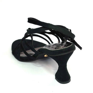 Women's Black Heels – Shilpa Open Toe Sandals with Buckle Strap