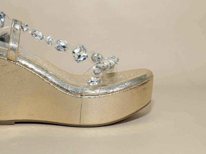 Silver Chunky Rocks Wedge