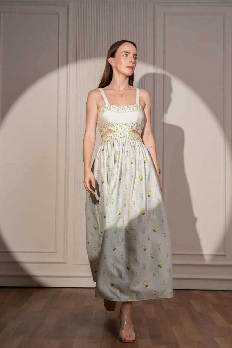 Garden Grid Cutout Dress