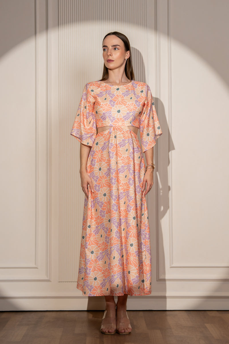 Retro Bloom Side Cut Maxidress