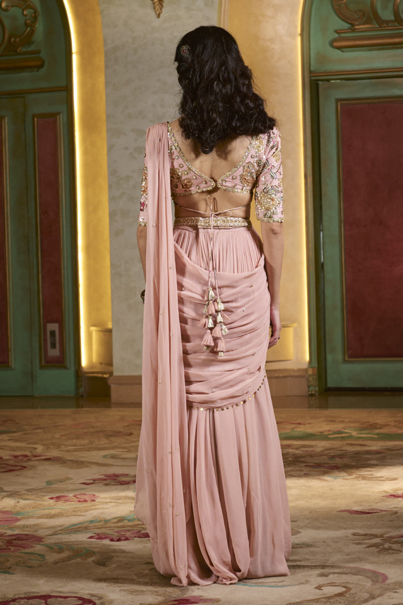 KAIA SAREE SET – LIGHT ROSE