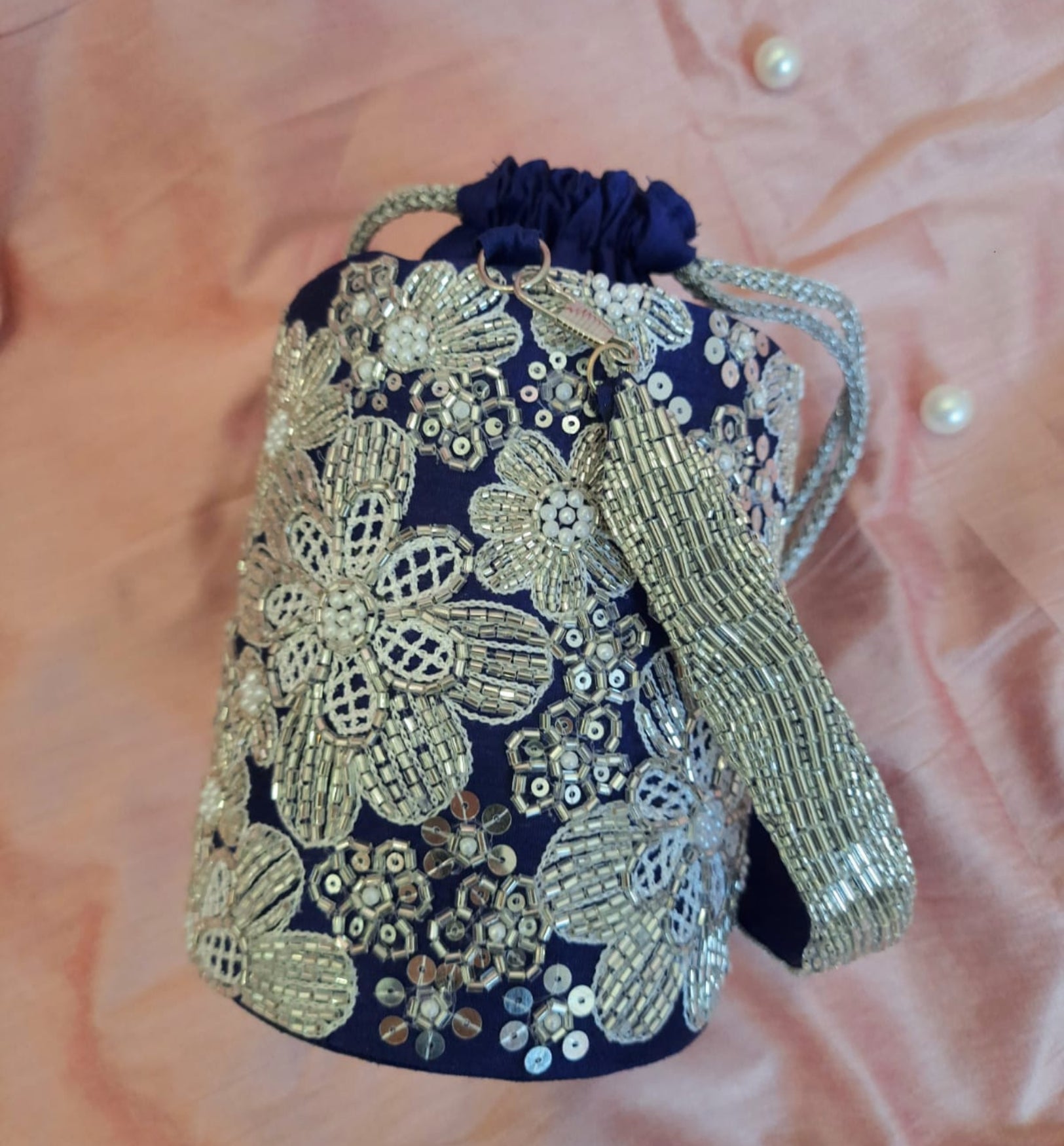 Elixir Floral Sapphire Circular Bag