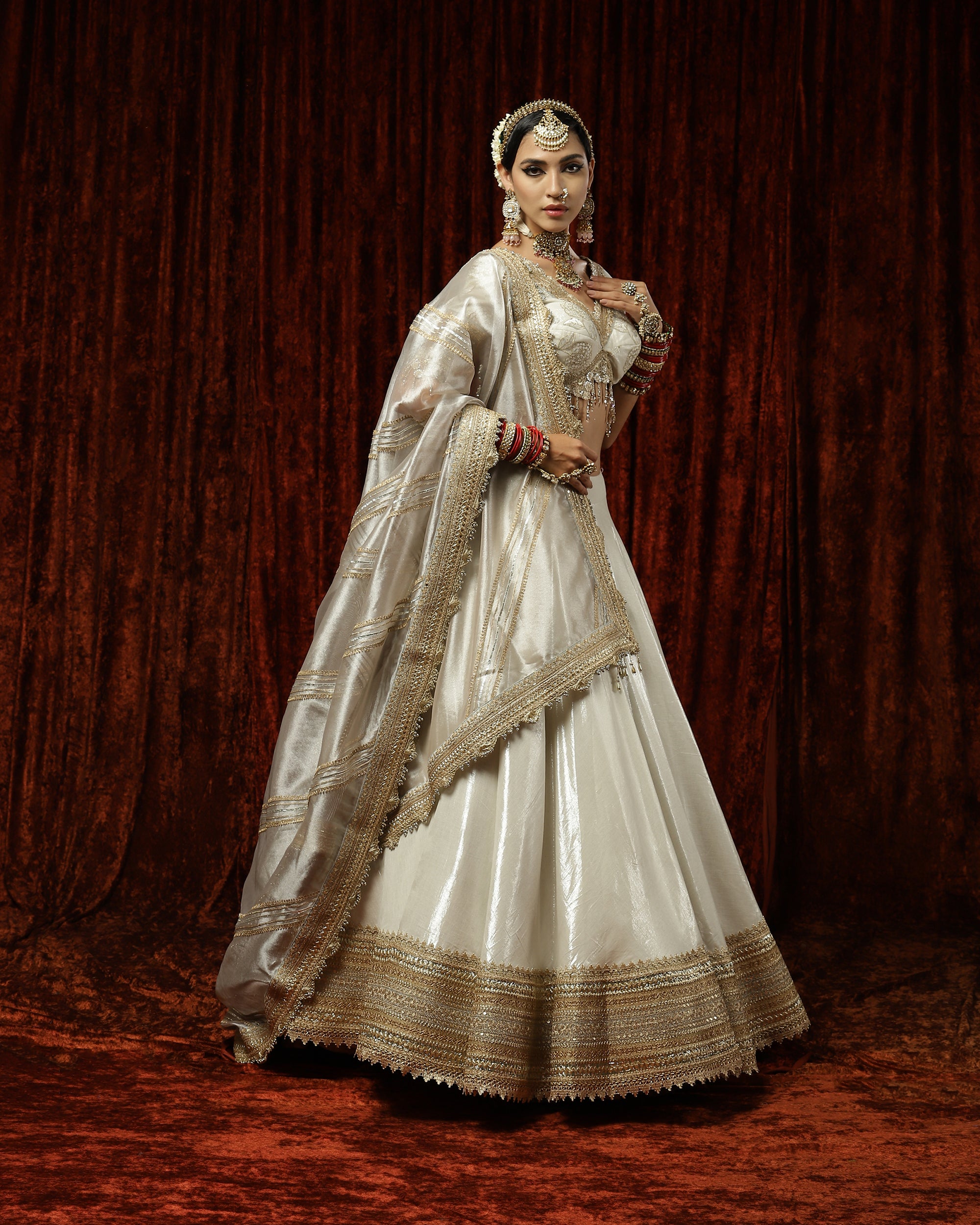 Silver, Chandni lehenga set