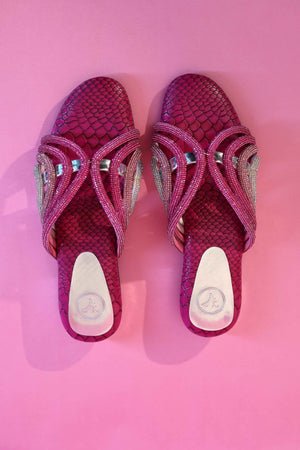 Pink Open Toe Kitten Heel Sandal