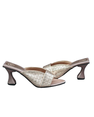 Rose Gold Zara Open Toe Heels - Sana K Luxurious Footwear