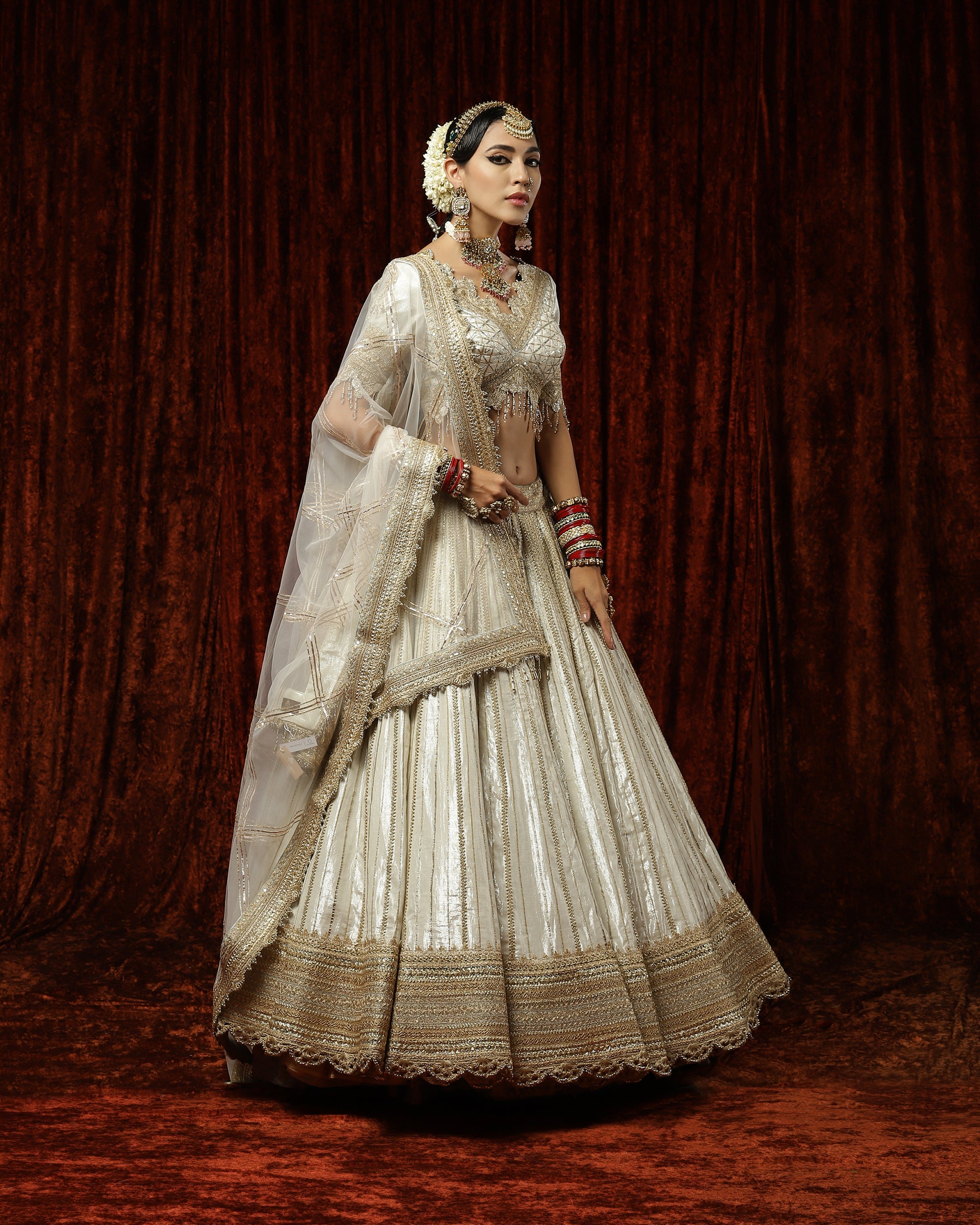 Silver, Chandi Chhadee lehenga set