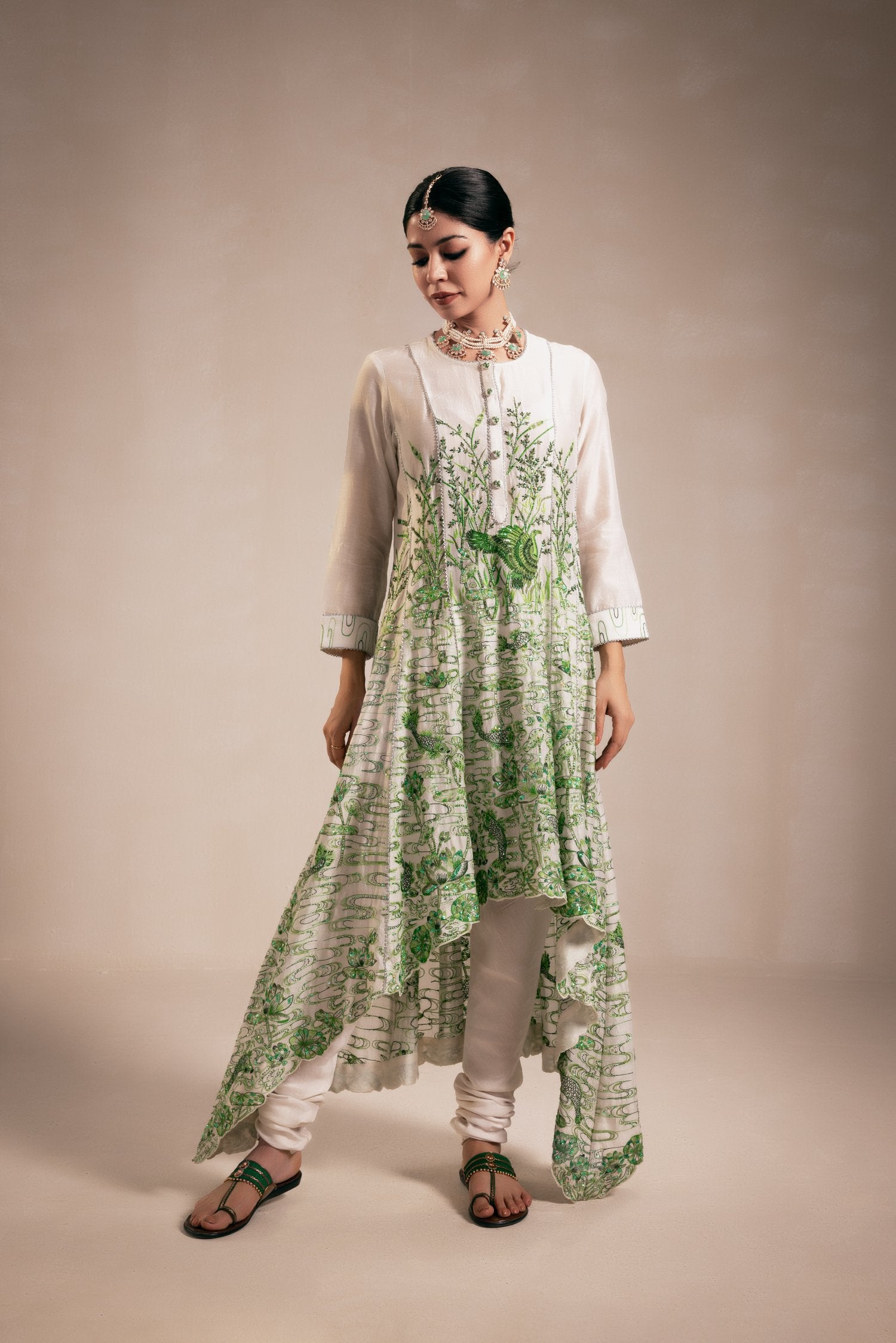 Green Rasasvda Printed Maxi Dress