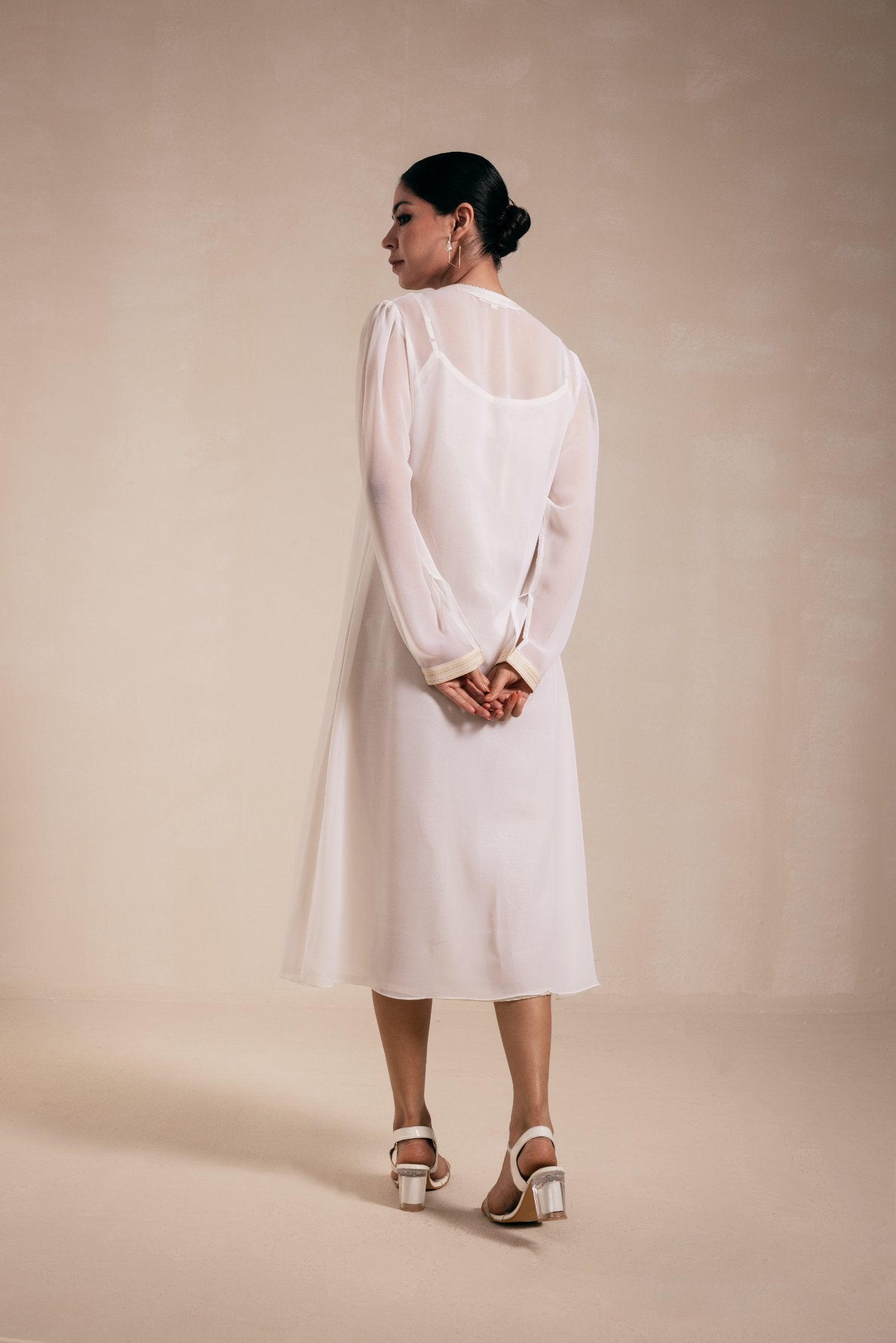 White Georgette Dress