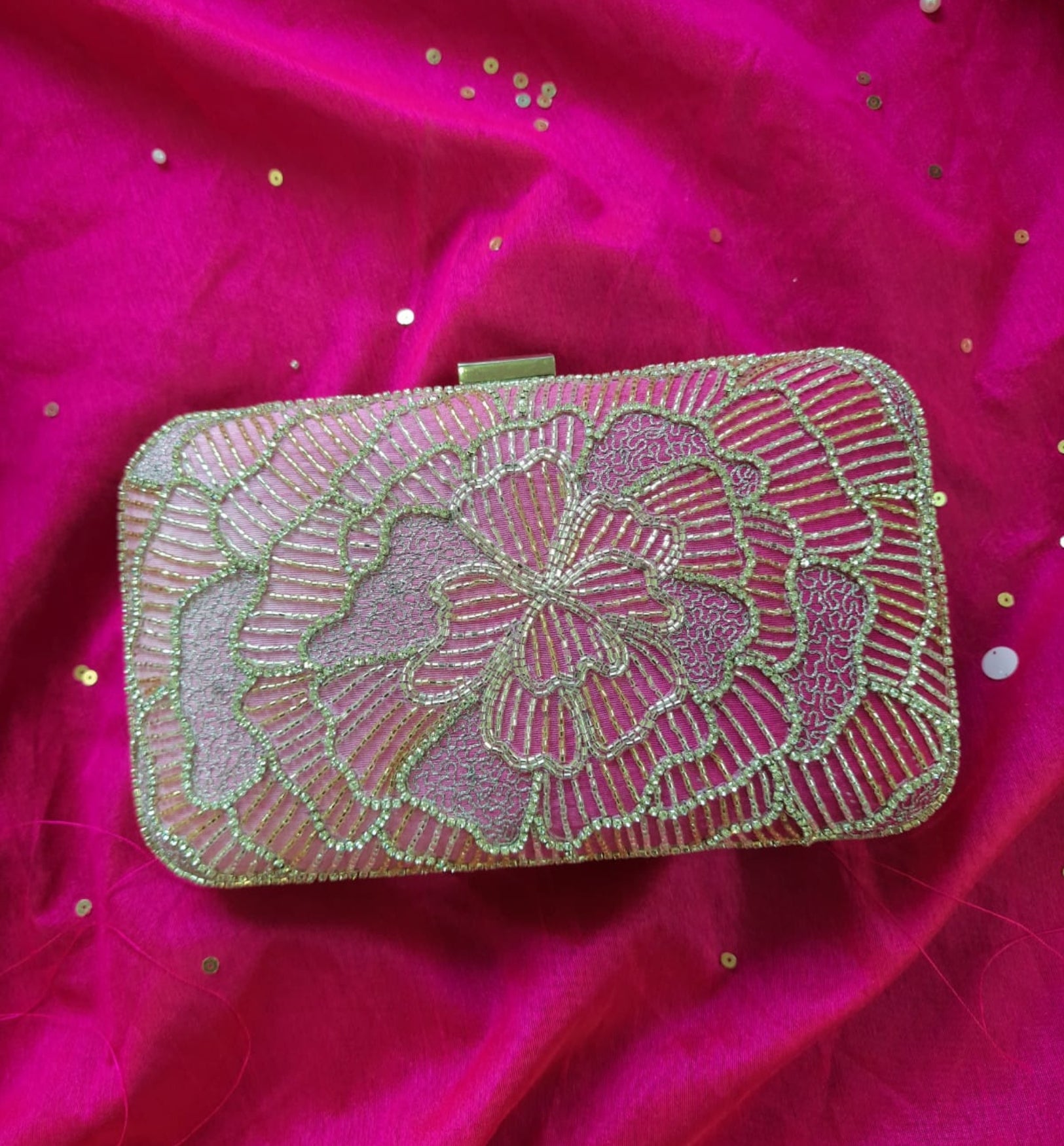 Rose Ombre Giant Flower Clutch Bag