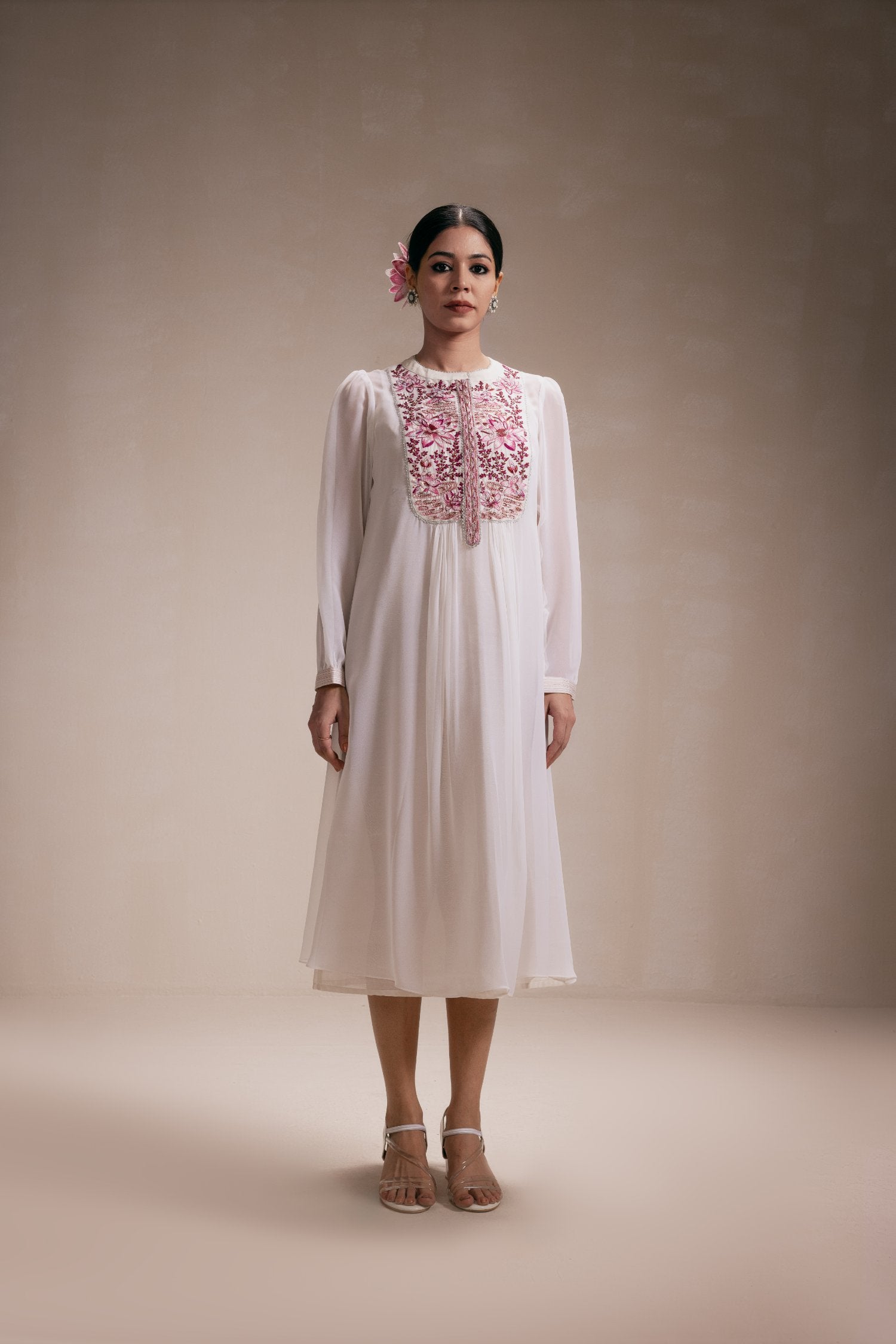 White Georgette Dress