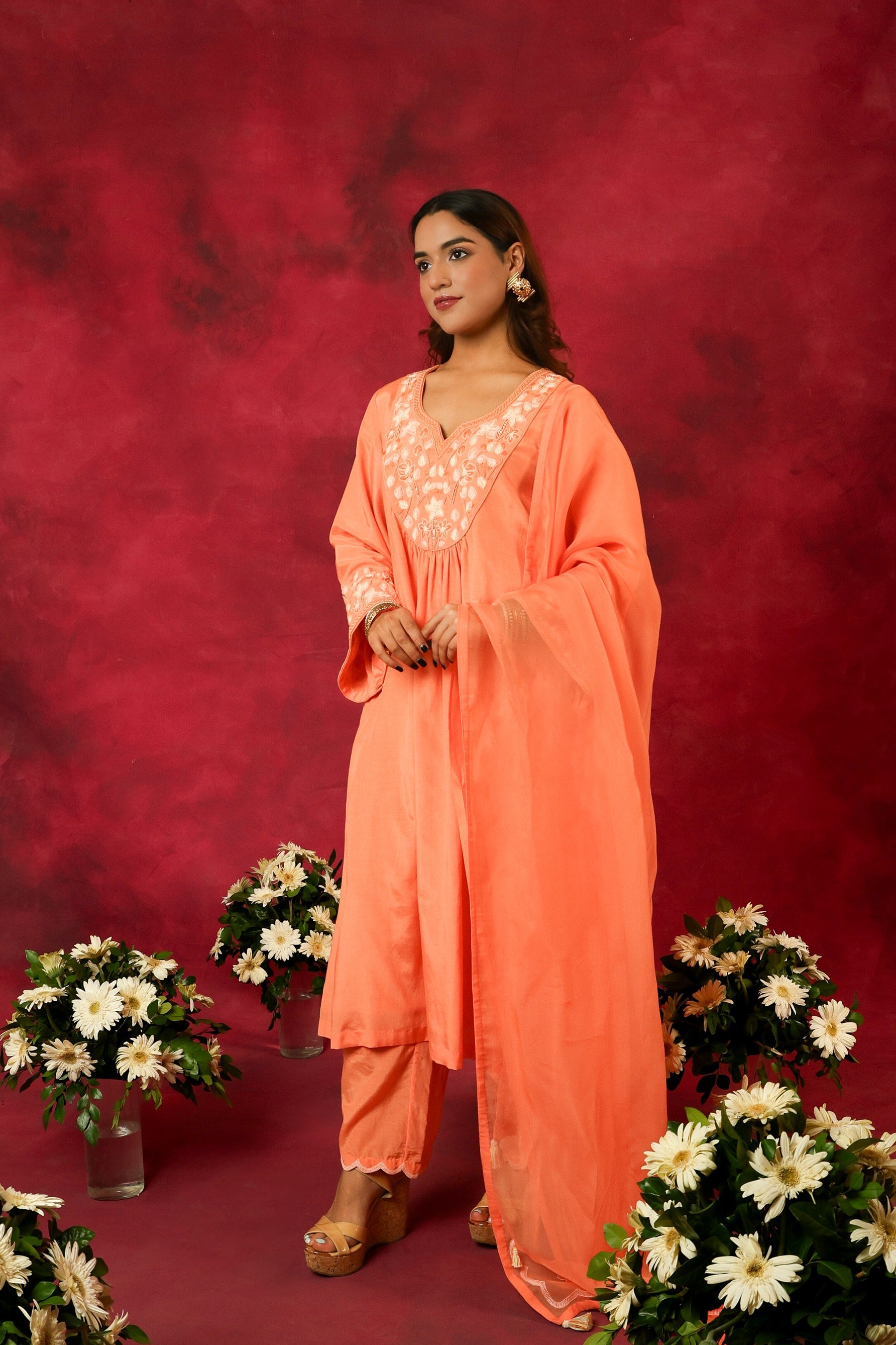 The Eternal Apricot Orange Kurta Set