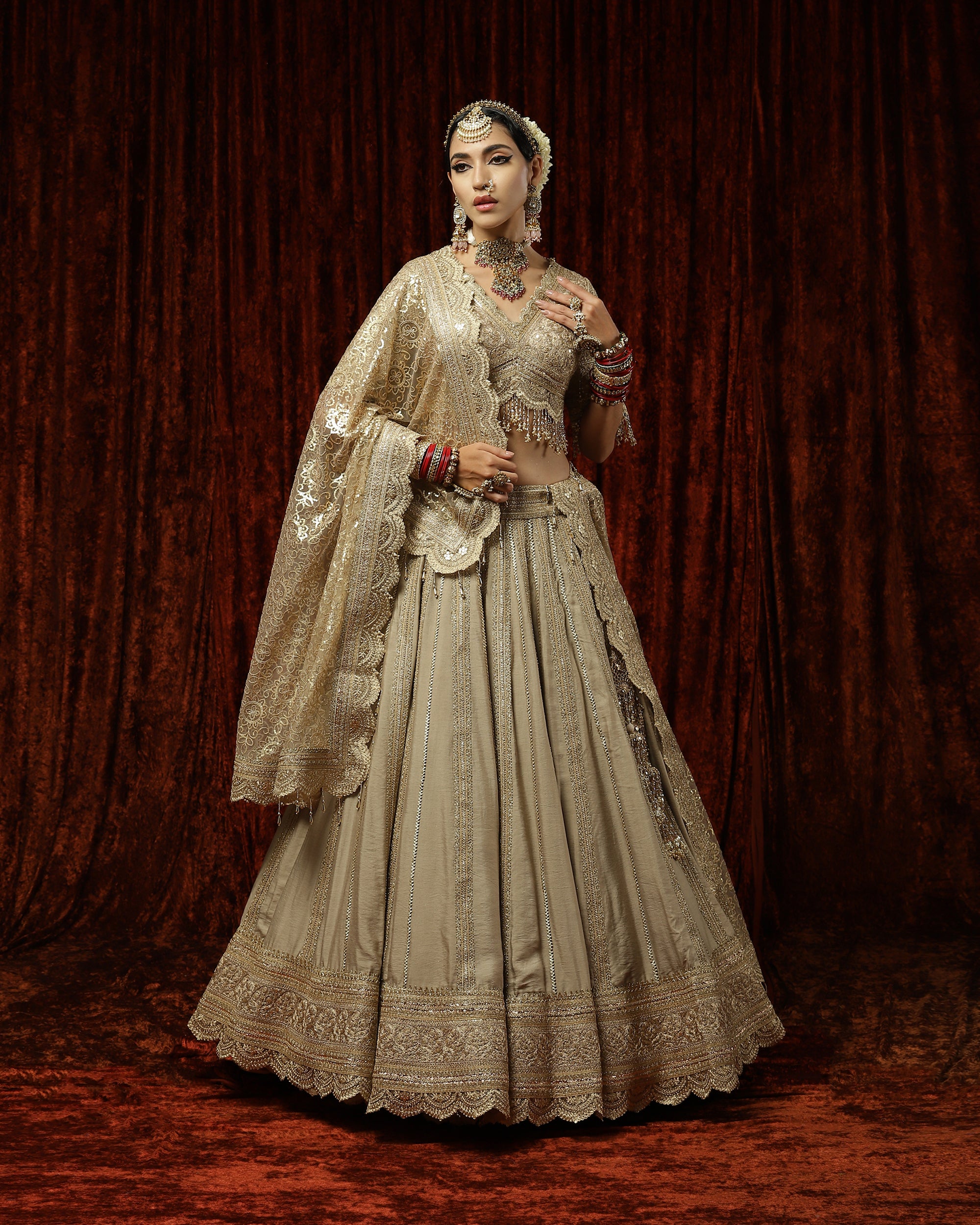 Light Gold lehenga set