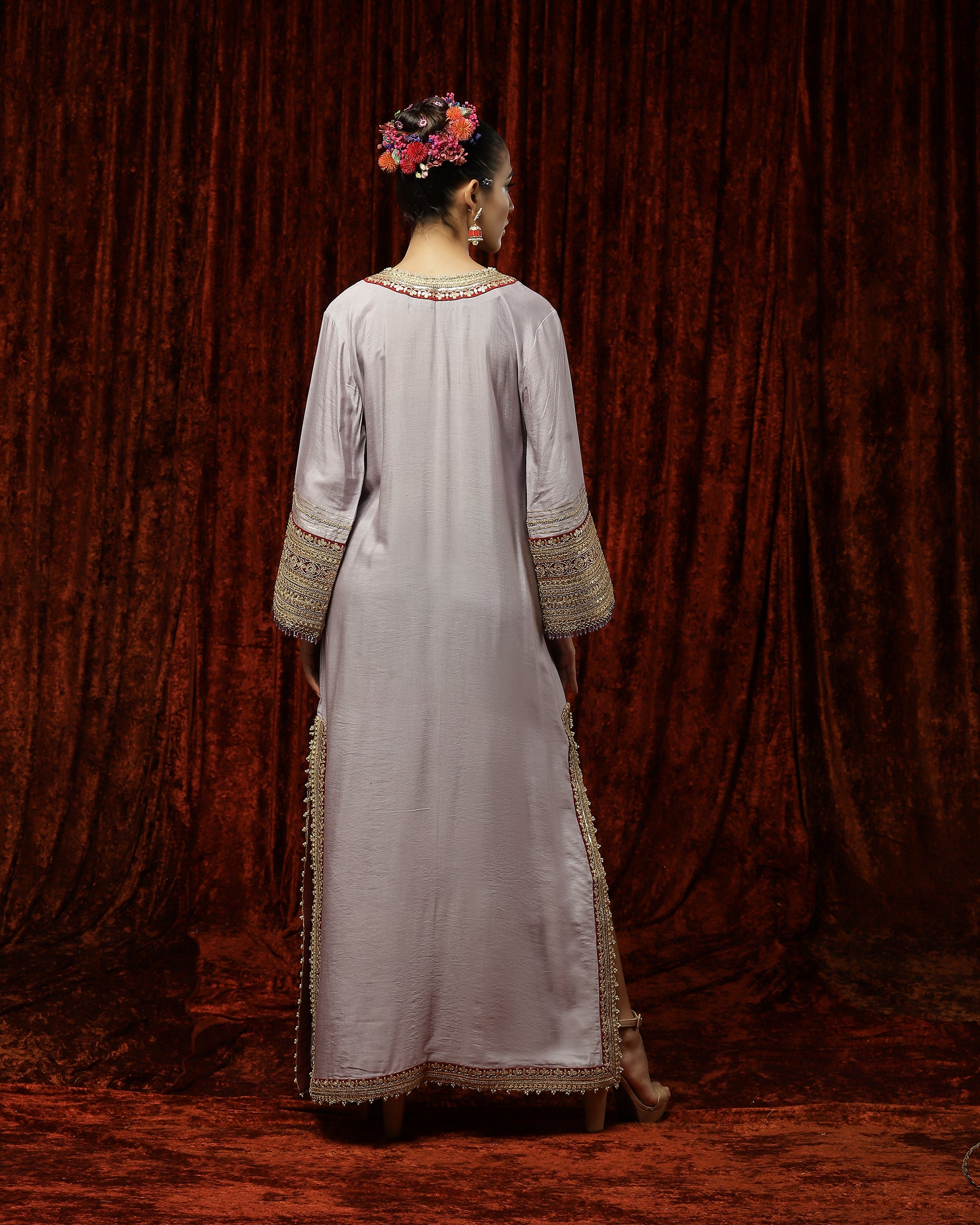 Lilack & Maroon Kurta Kaftan