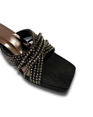 Black Julle Open Toe Heels