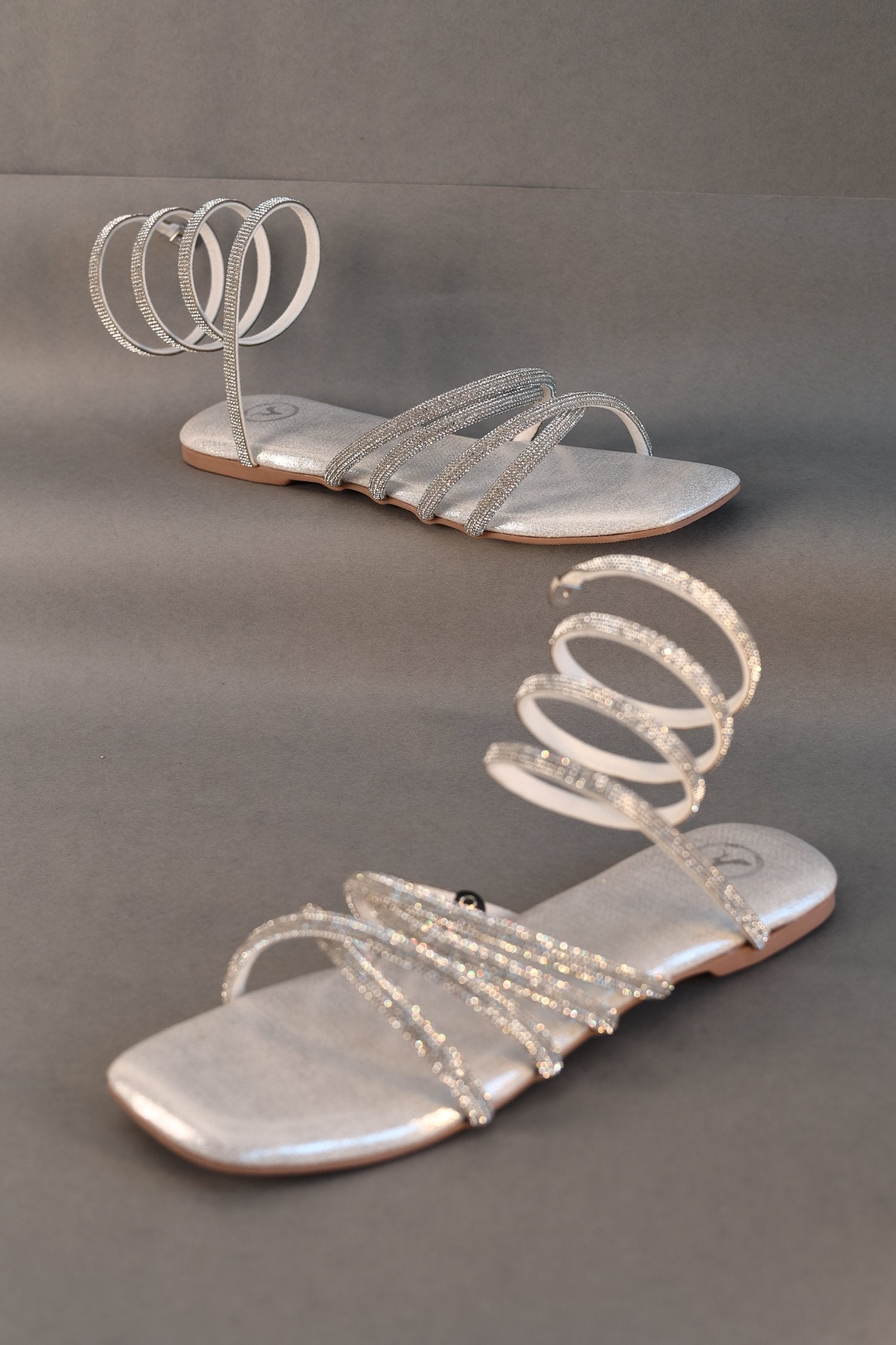Women's Open Toe Silver Spring Flat Sandal