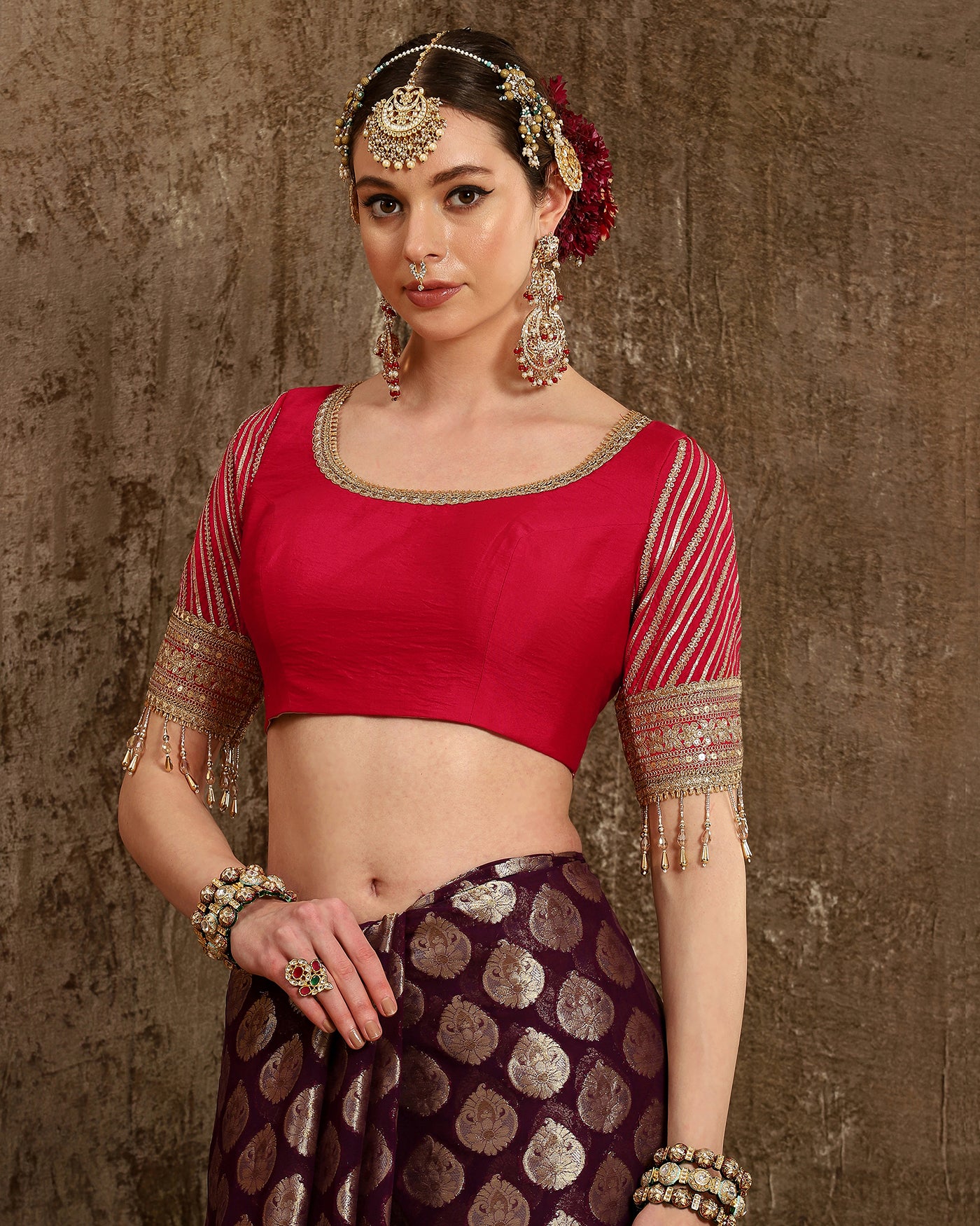 Jamuni & Rani Saree & Blouse Set