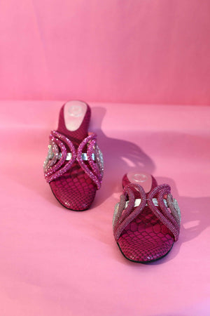 Pink Open Toe Kitten Heel Sandal