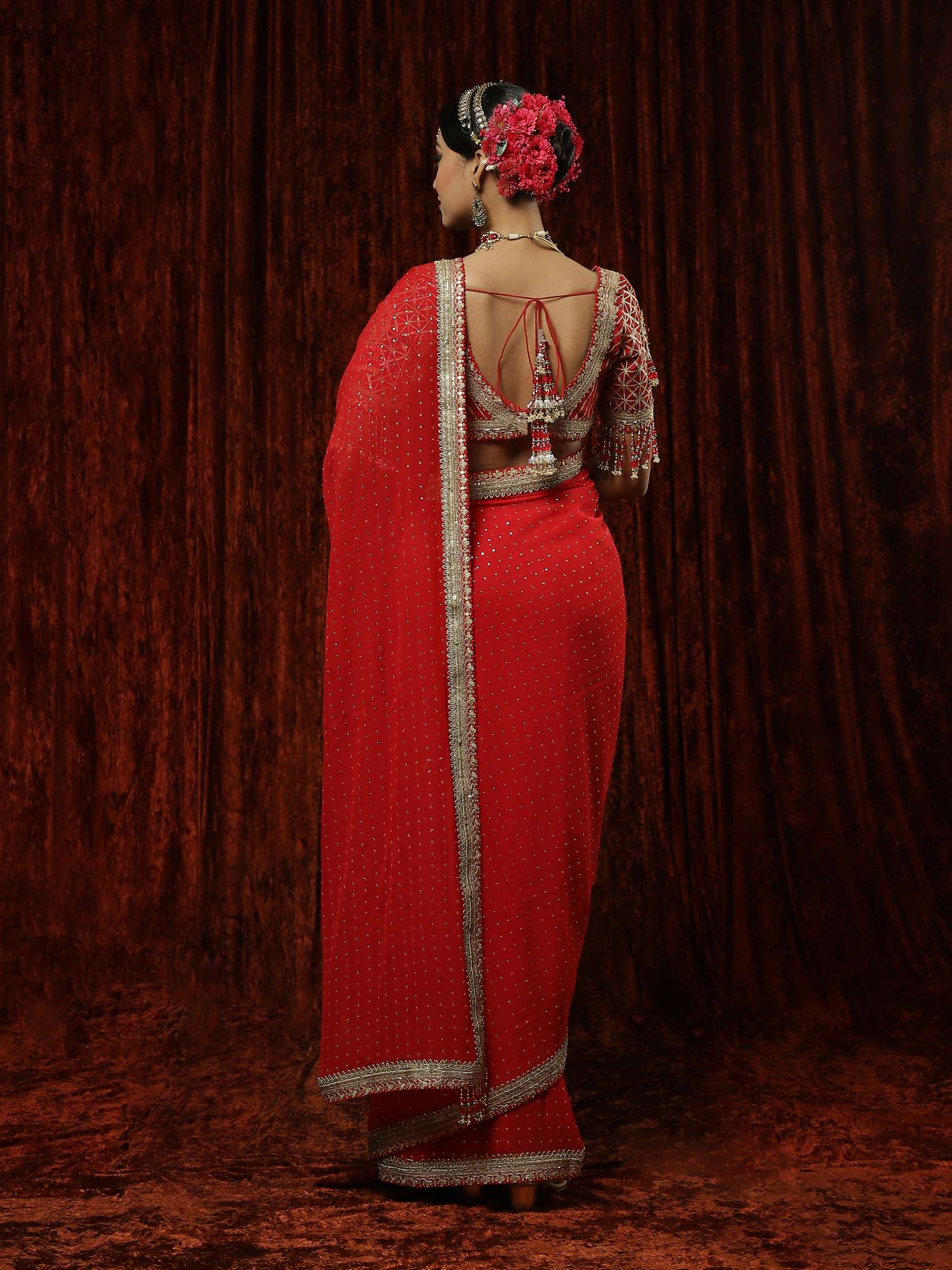 Surkh Lal Saree & Blouse Set