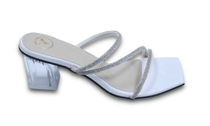 Z Basic White Open Toe Slip-on Heels