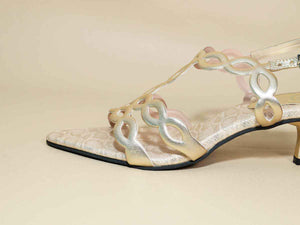 Infinity Gold Kitten Heel