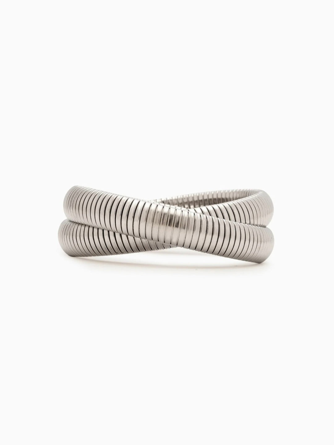 Hailey Double Coiled Bangle Silver