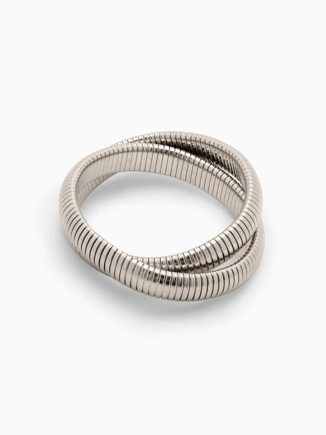 Hailey Double Coiled Bangle Silver