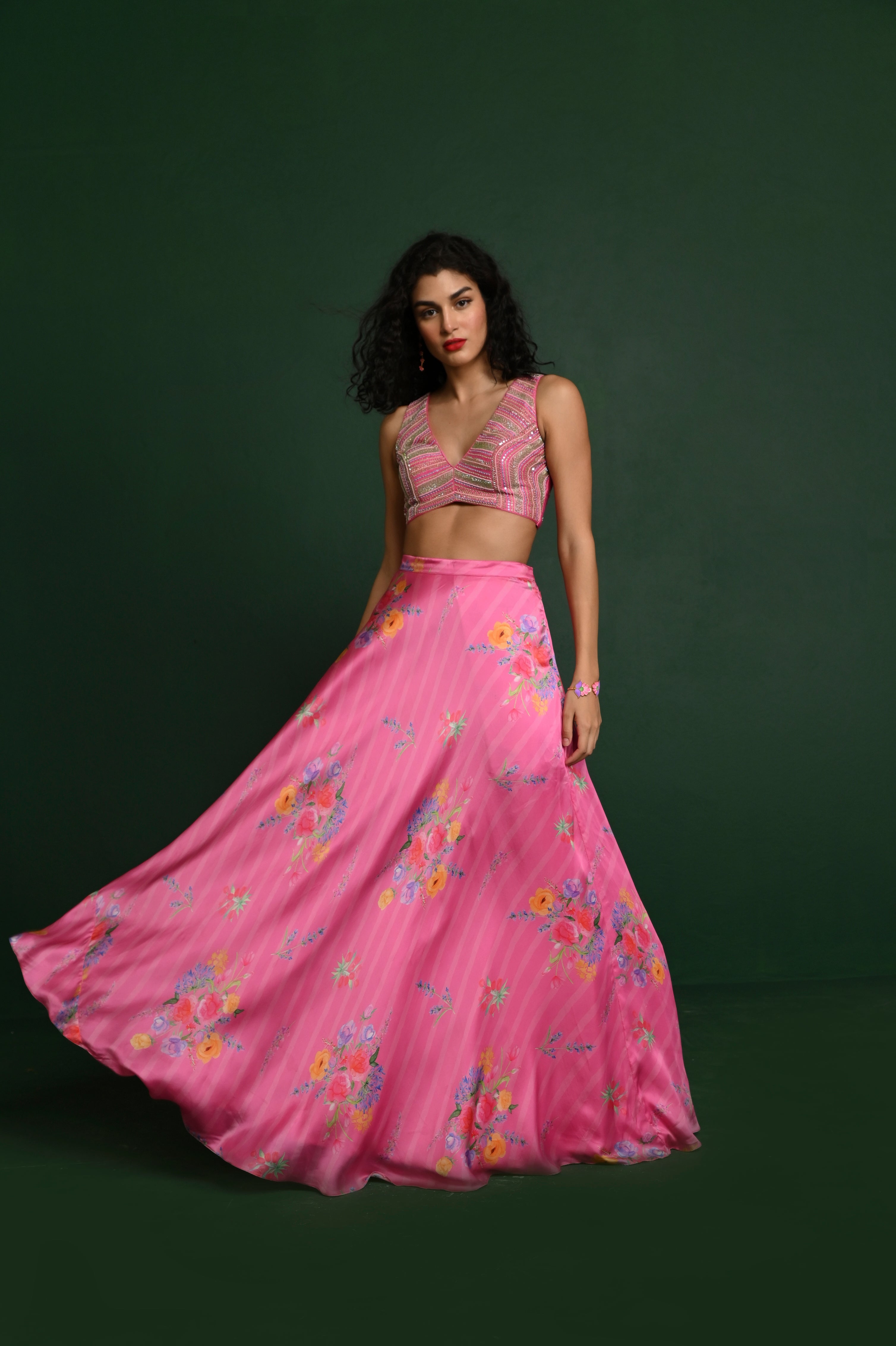 Rosetta Satin Semi Circle Skirt