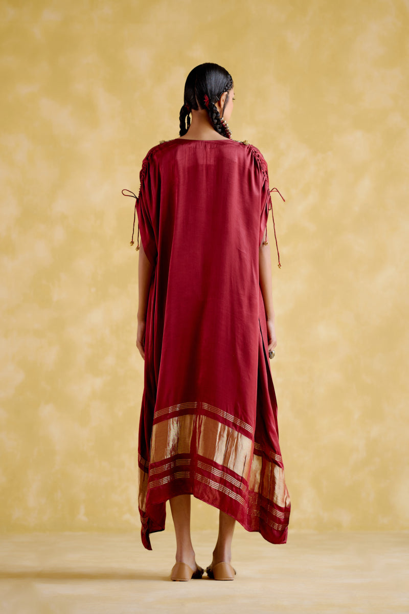 Amor- Maroon Kaftan Dress