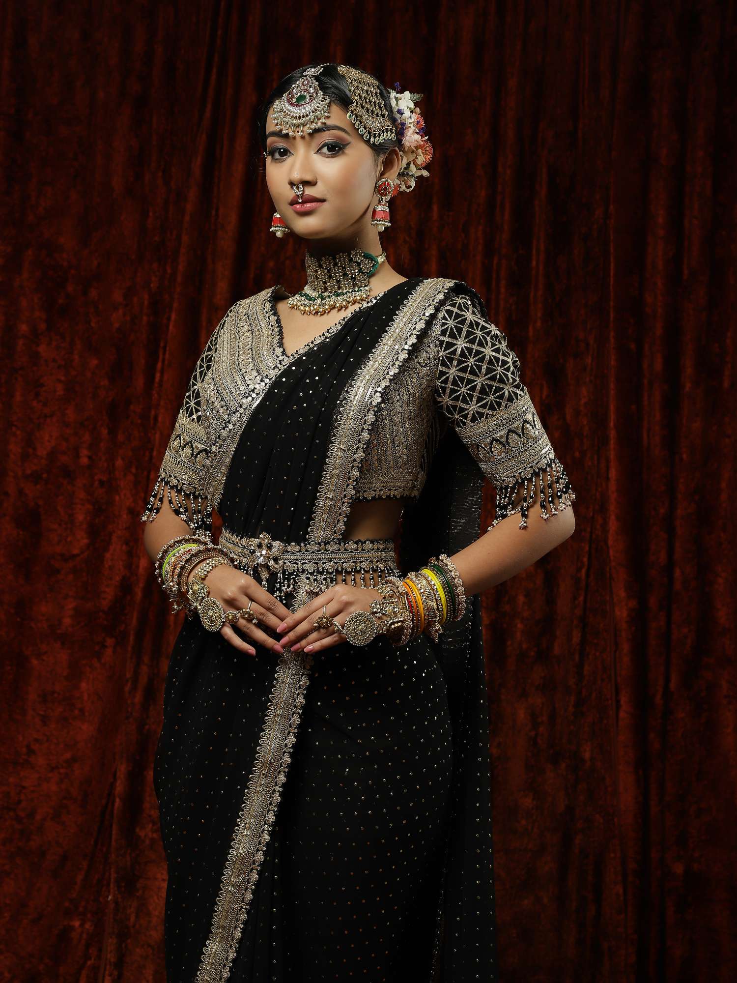 Kajal Saree ,Blouse & Belt Set