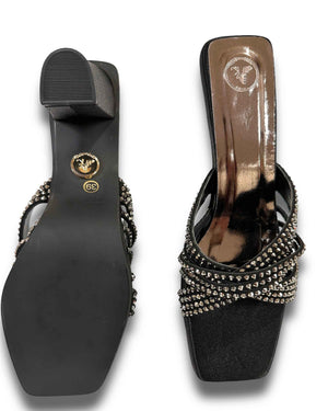 Black Julle Open Toe Heels