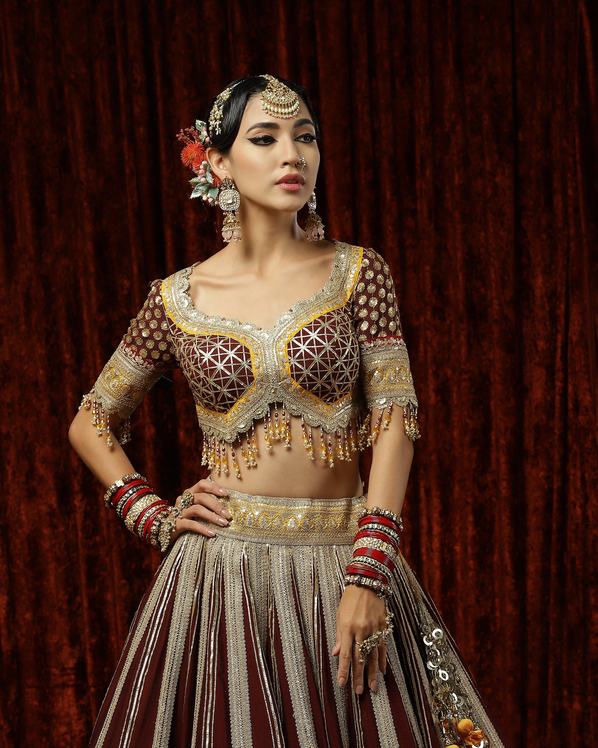 Genda phool lehenga set