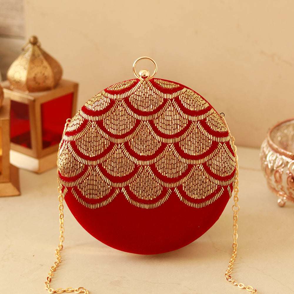 THE TAN CLAN Rajwada Hand Embroidered Clutch