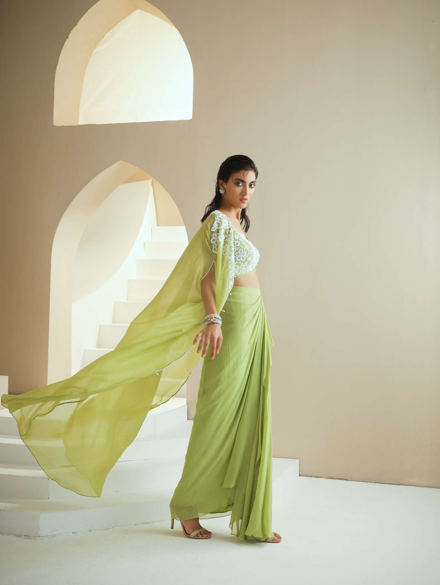 Cape+Camitop+Skirt Set