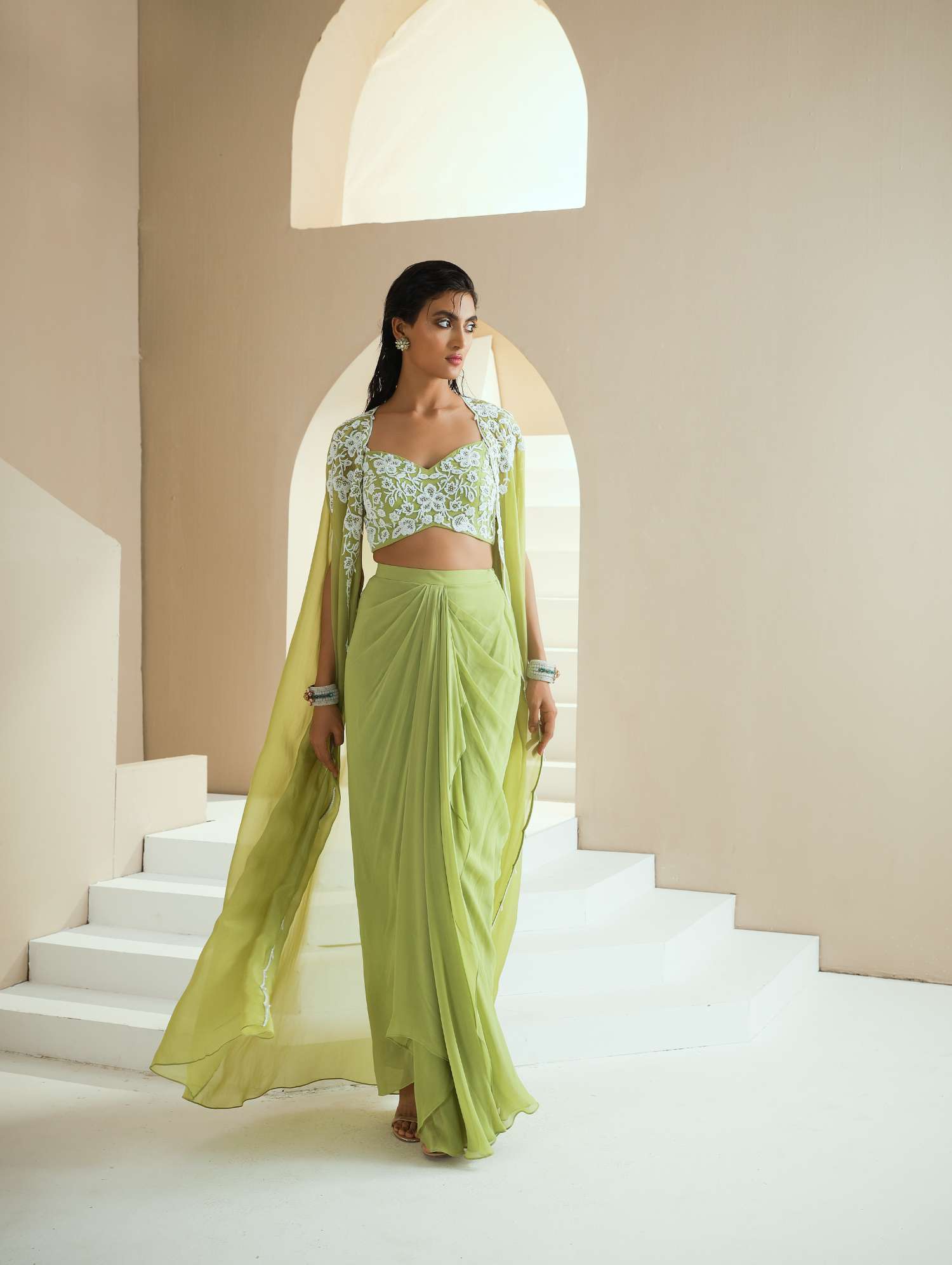 Cape+Camitop+Skirt Set